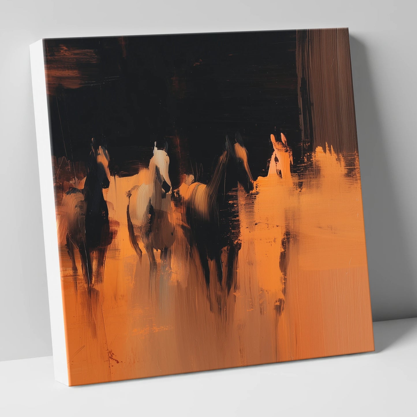 Out of the Shadows racing horse canvas wall art
