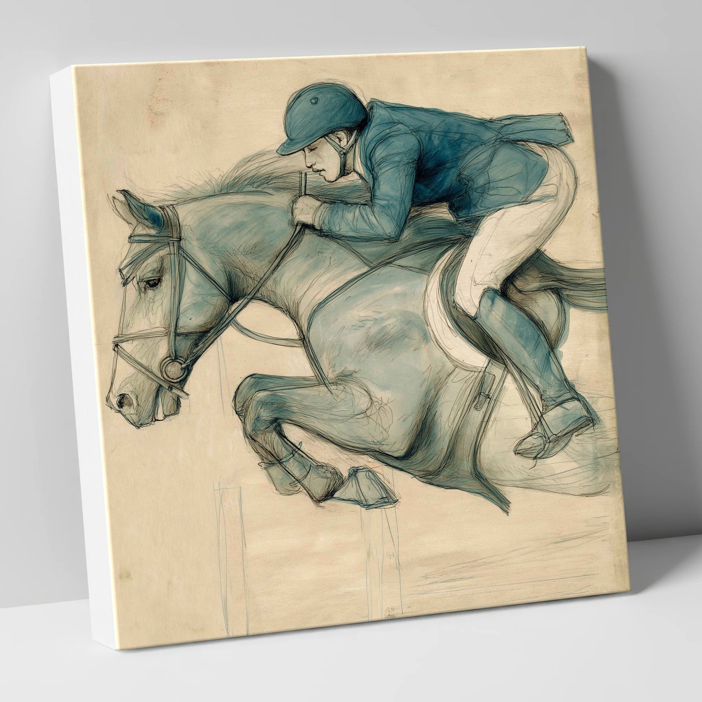The Perfect Arc show jumping horse canvas wall art