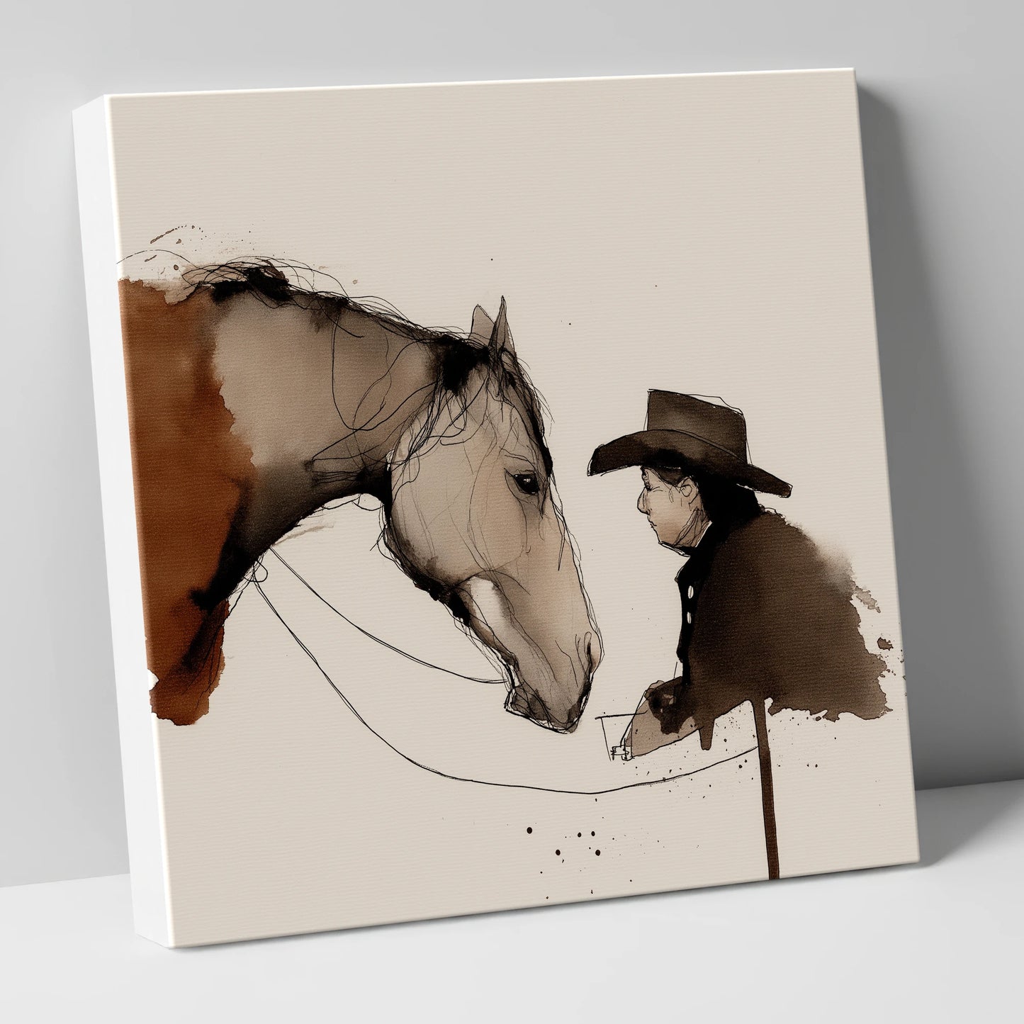 The Stockman's Bond western horse canvas wall art