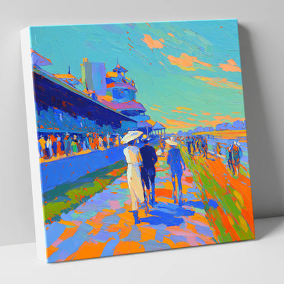 Vibrant Race Day Promenade racing horse canvas wall art