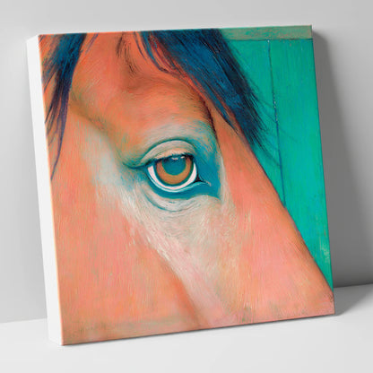 Soulful Emerald Gaze horse portrait canvas wall art
