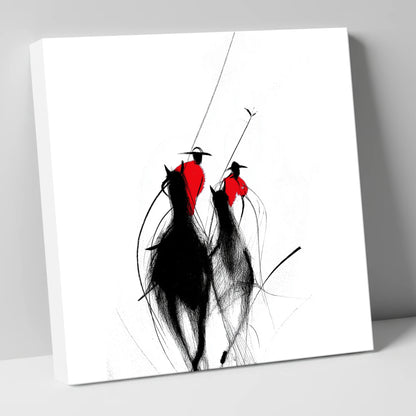 The Crimson Chukka polo horse canvas wall art