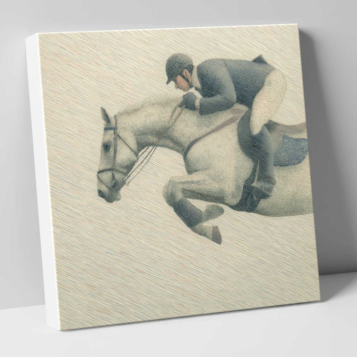Structured Flight show jumping horse canvas wall art