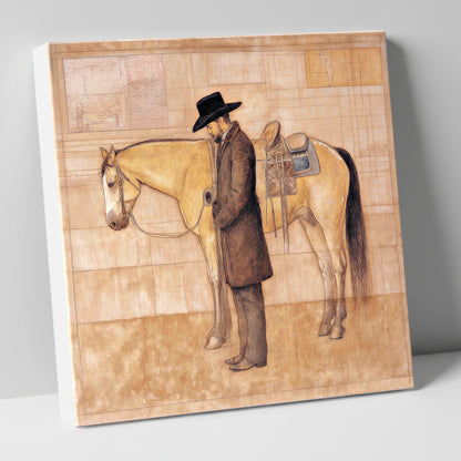 The Quiet Bond western horse canvas wall art