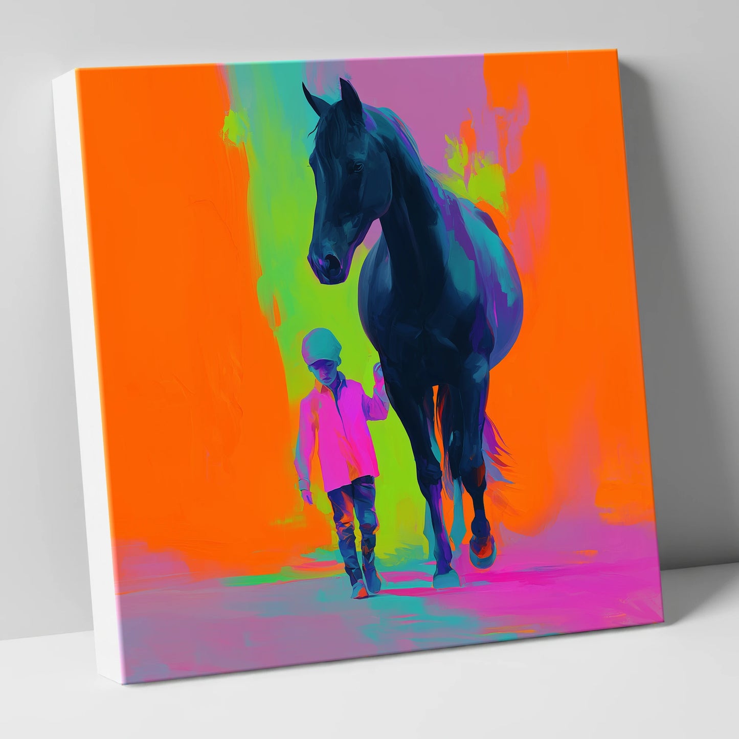 The Brightest Bond horse & rider canvas wall art