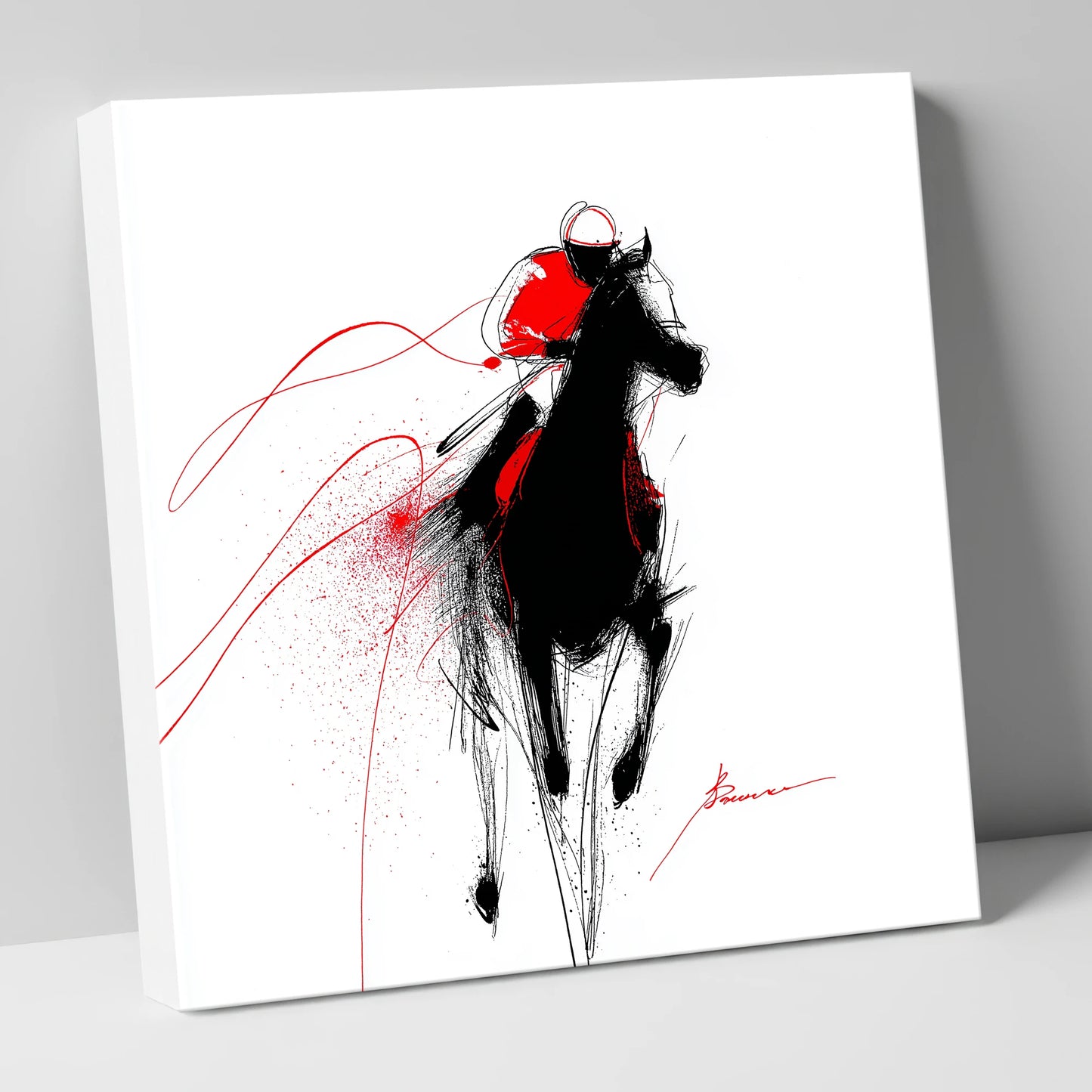 Crimson Gallop racing horse canvas wall art