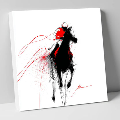Crimson Gallop racing horse canvas wall art