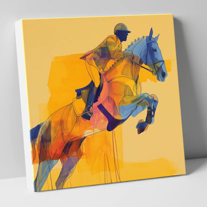 Vibrant Showjumping Flight show jumping horse canvas wall art