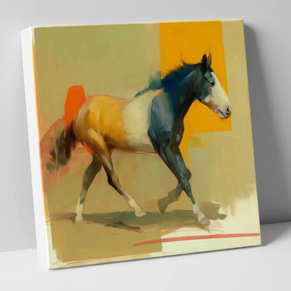 Vivid Abstract Stride horse portrait canvas wall art