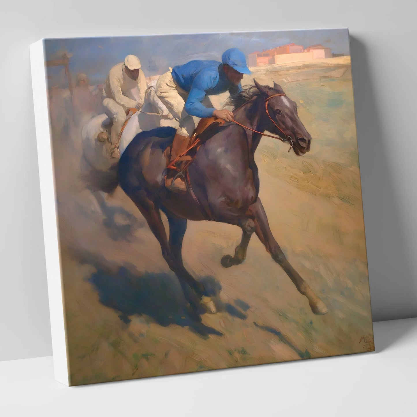 The Final Furlong racing horse canvas wall art