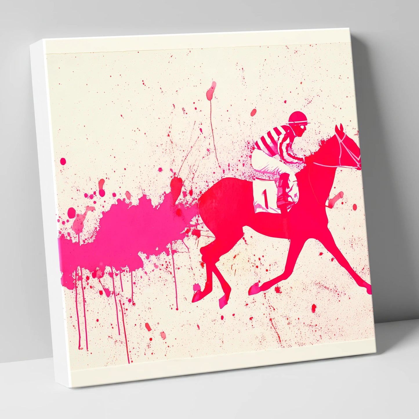 Magenta Racing Surge racing horse canvas wall art