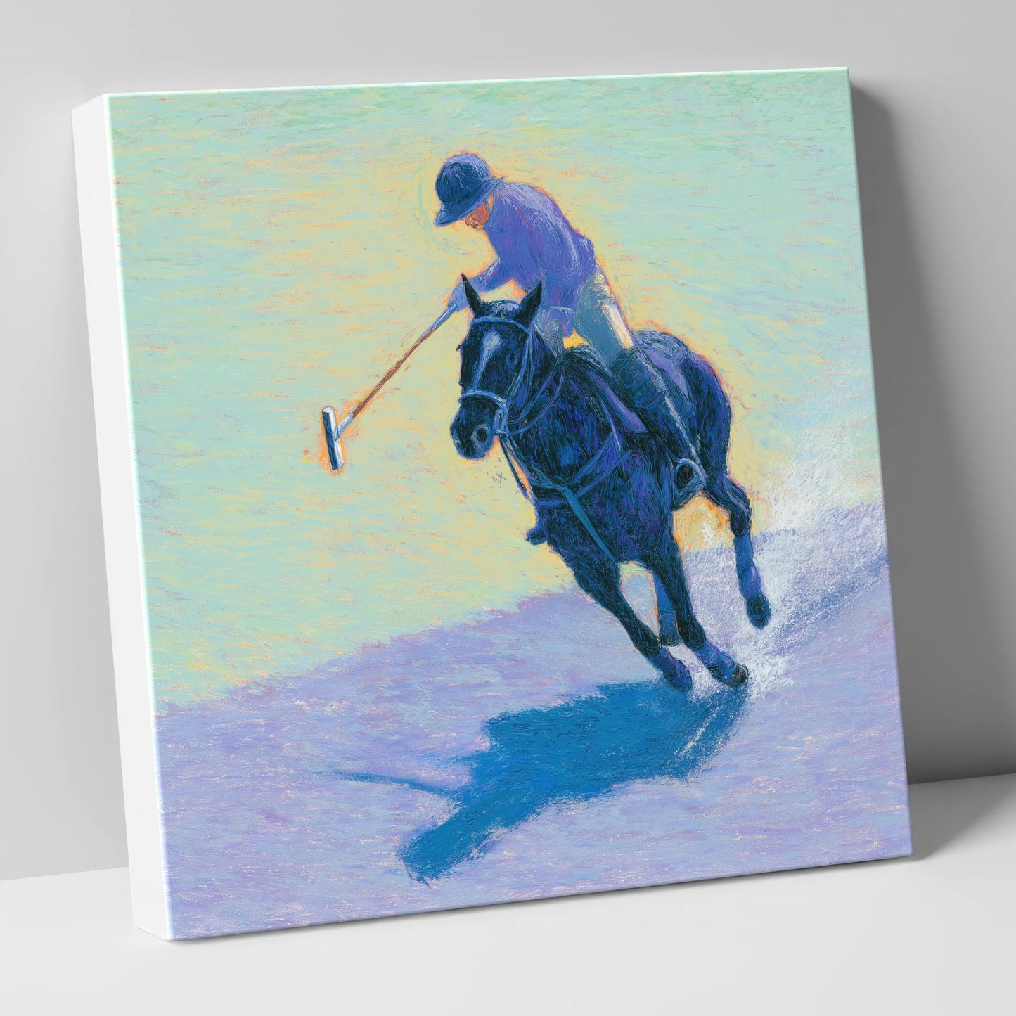 The Indigo Chukka polo horse canvas wall art