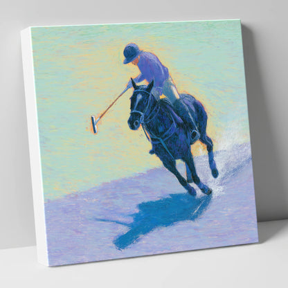 The Indigo Chukka polo horse canvas wall art