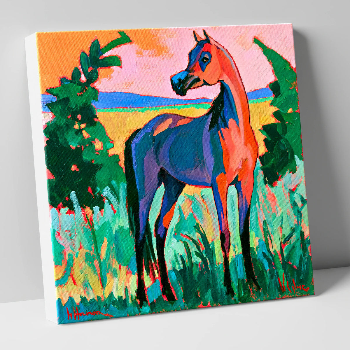 Vibrant Expressionist Arabian Horse horse breed canvas wall art