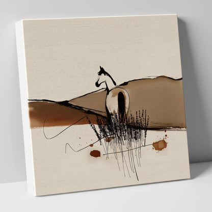 Sepia Ridge Observer horse landscape canvas wall art