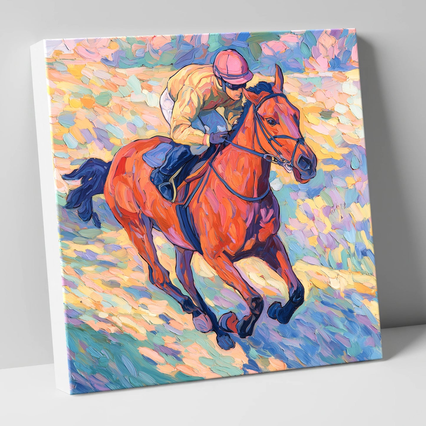 Vibrant Final Furlong racing horse canvas wall art