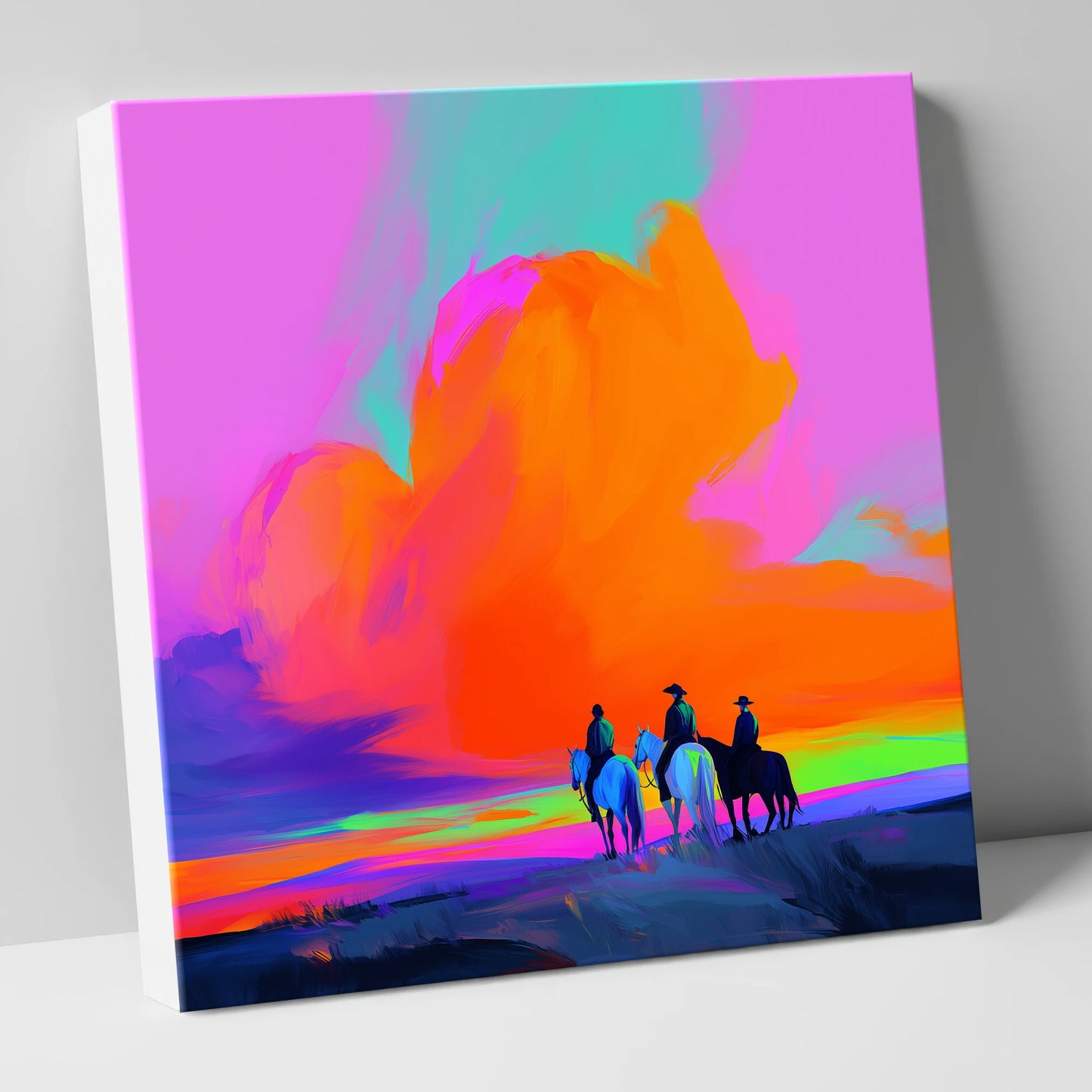Electric Frontier Skies horse landscape canvas wall art
