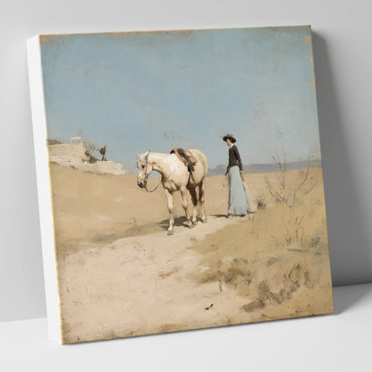 The Long Ride Home horse & rider canvas wall art