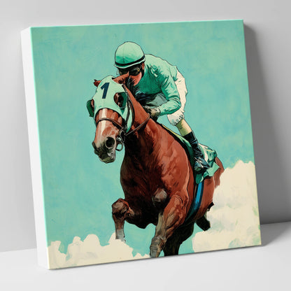 Flight of the Champion racing horse canvas wall art