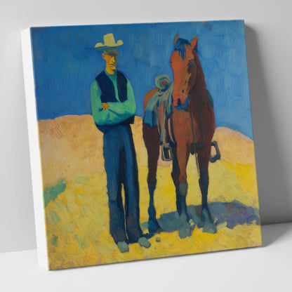 High Noon Shadows western horse canvas wall art