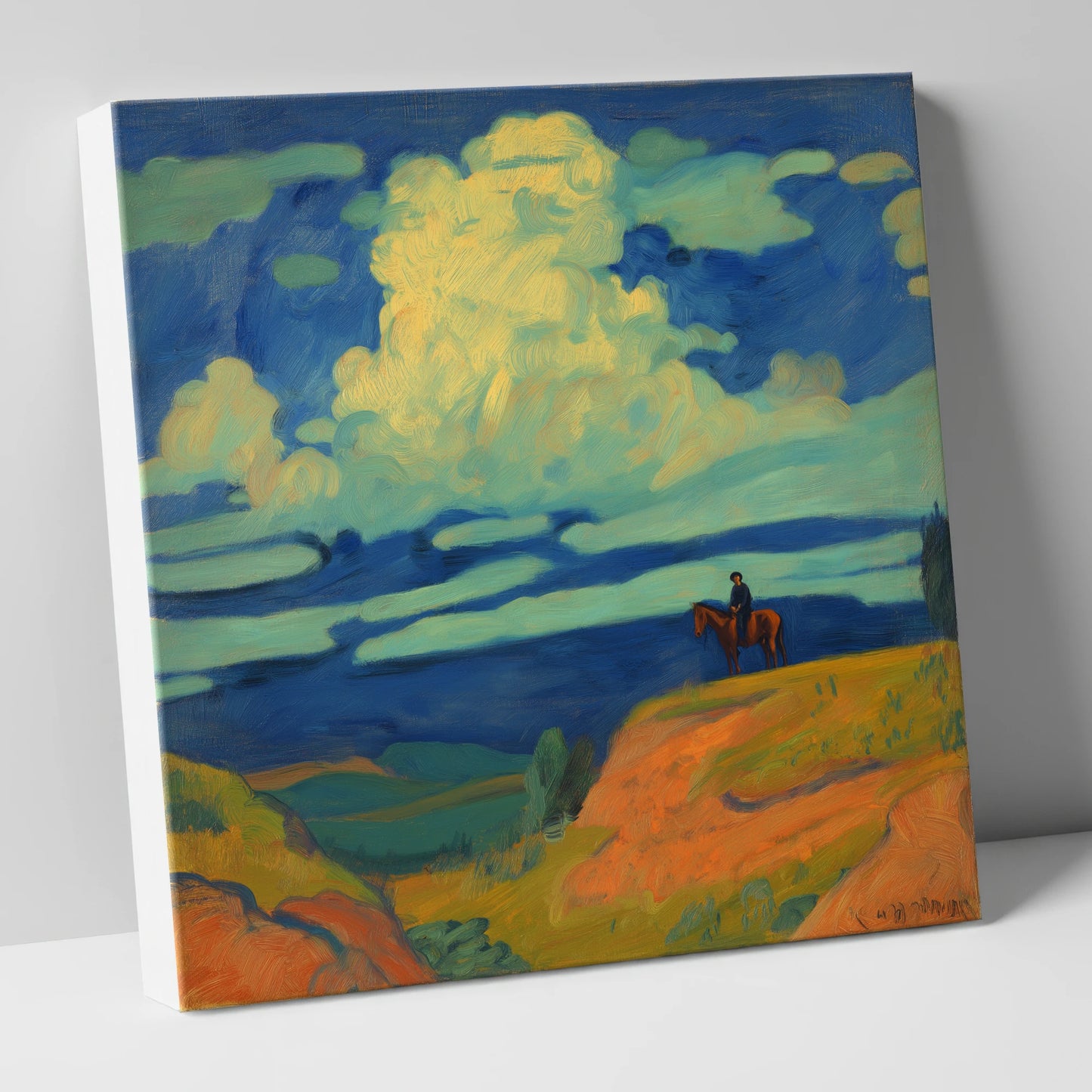 Beneath Billowing Skies horse landscape canvas wall art