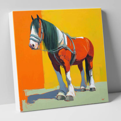 The Vibrant Draught horse breed canvas wall art