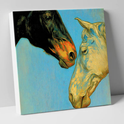 Sun and Shadow horse portrait canvas wall art