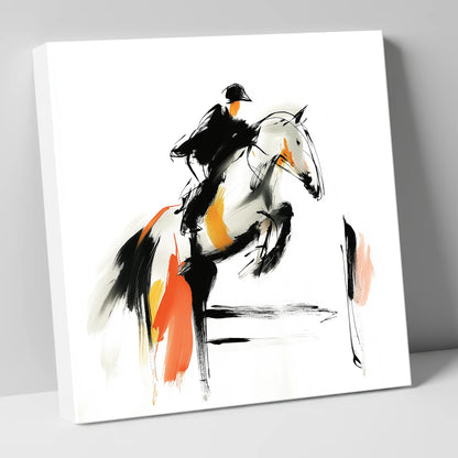 Spirited Ascent show jumping horse canvas wall art