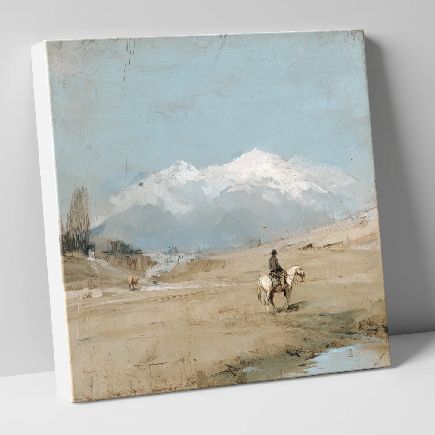 The Distant Range western horse canvas wall art