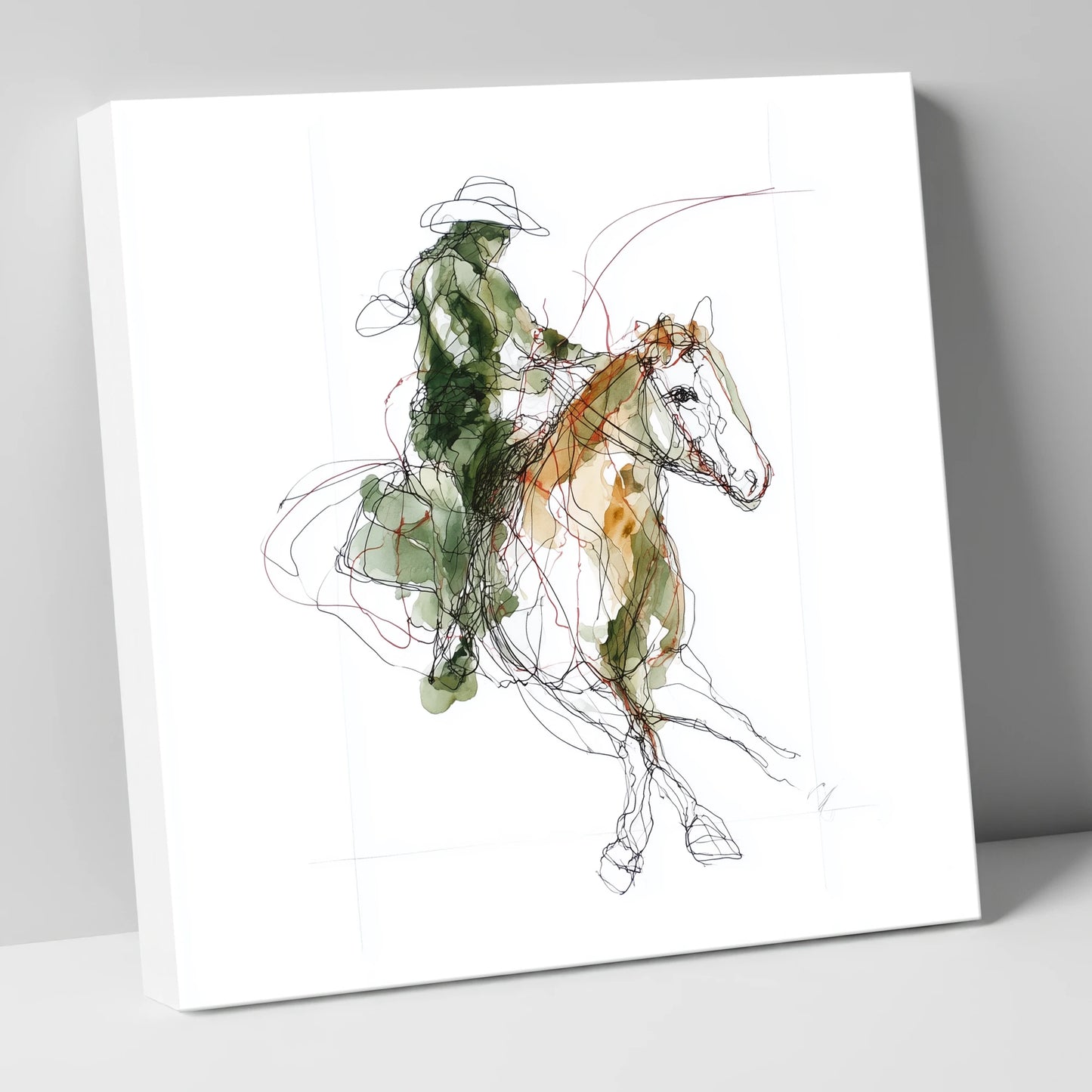 Expressive Western Rider western horse canvas wall art