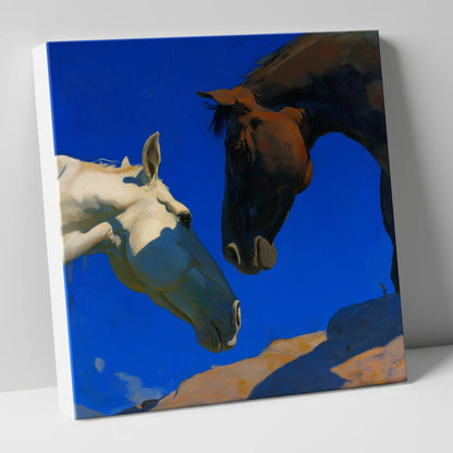 Cobalt Sky Companions horse portrait canvas wall art