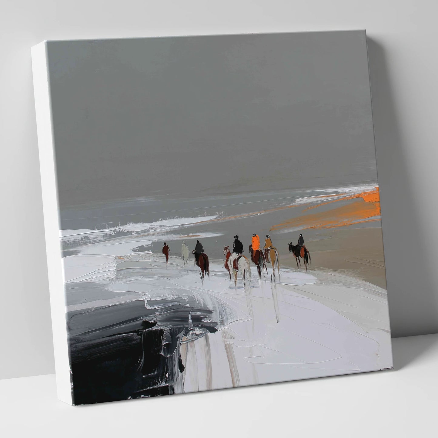 Across the Winter Expanse horse landscape canvas wall art