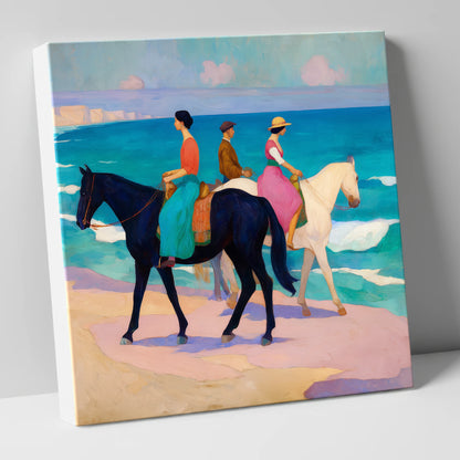Azure Coastal Hack horse landscape canvas wall art