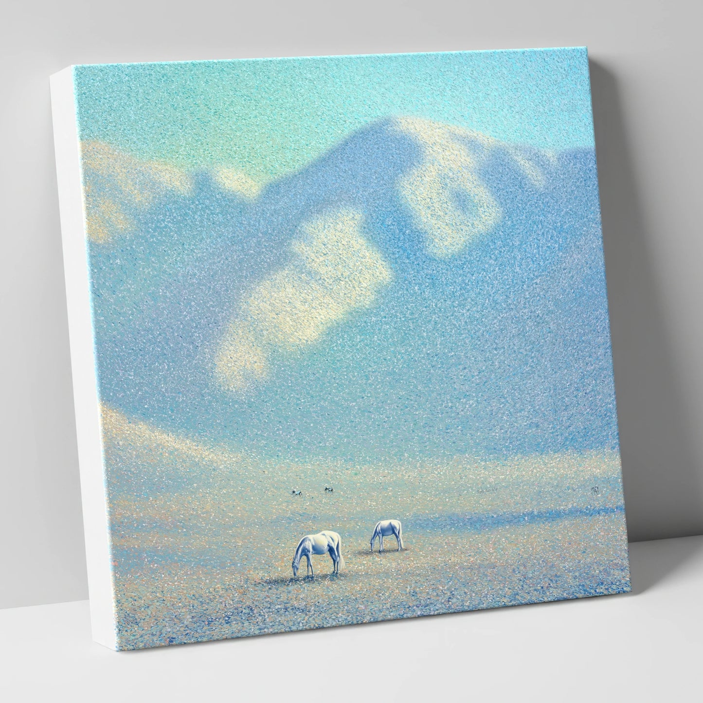 Ethereal Mountain Grazing horse landscape canvas wall art