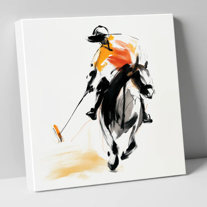 Amber Strike polo horse canvas wall art