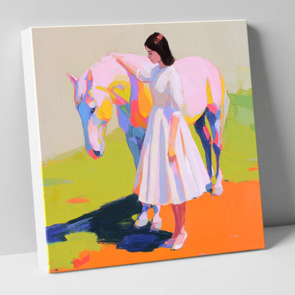 Radiant Connection horse & rider canvas wall art