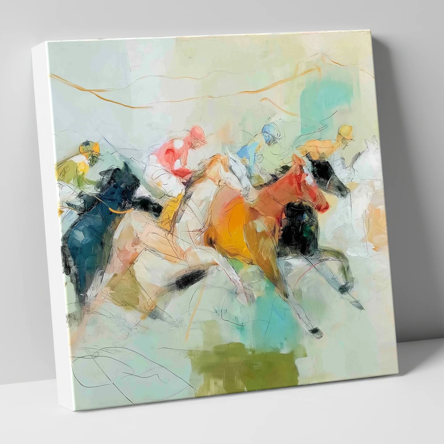 Rush to the Line racing horse canvas wall art