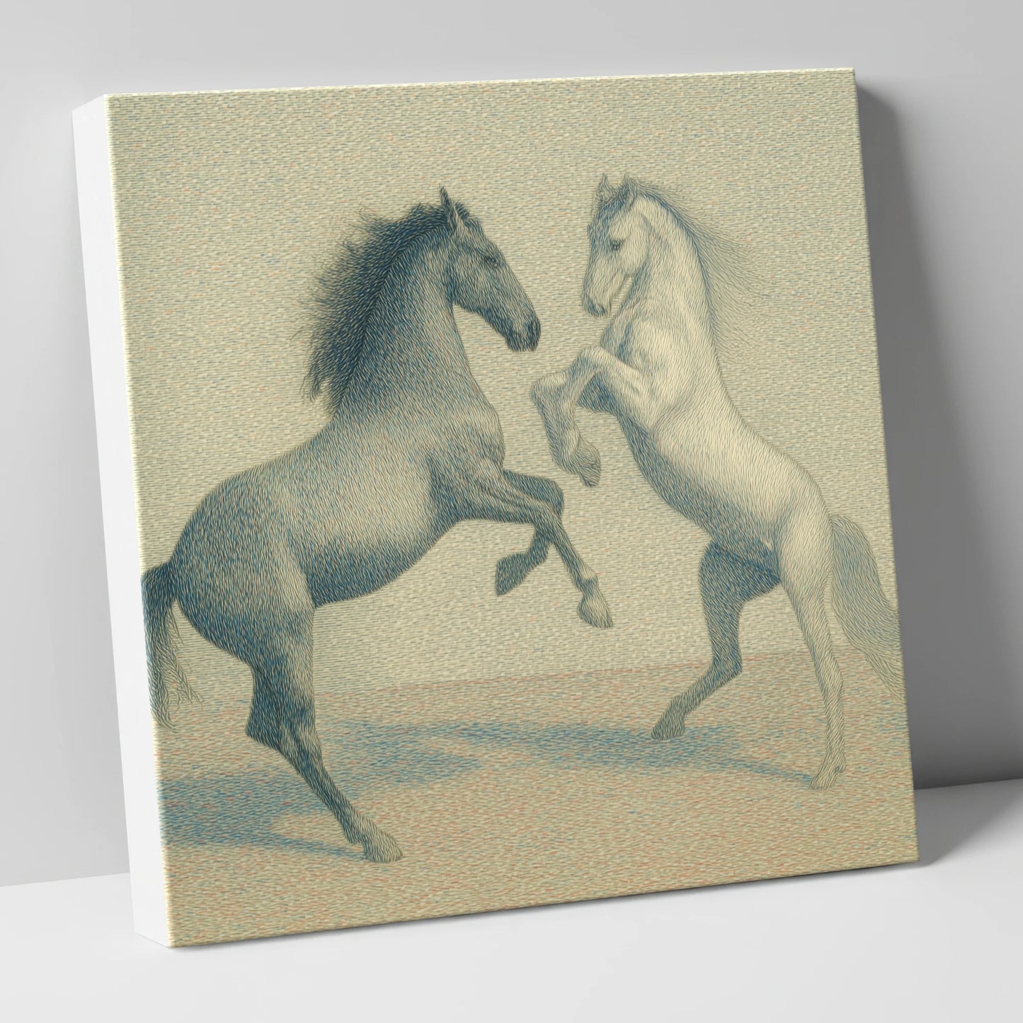 Timeless Equine Encounter wild horses canvas wall art