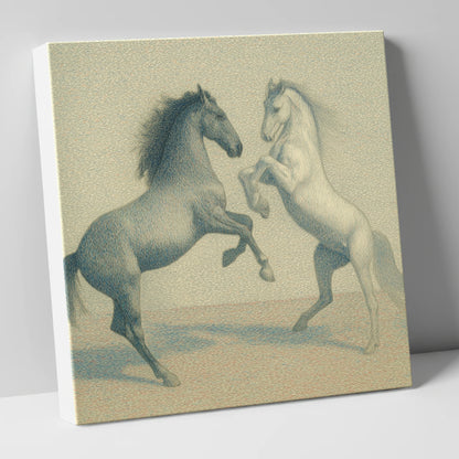 Timeless Equine Encounter wild horses canvas wall art