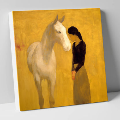 A Silent Understanding horse & rider canvas wall art