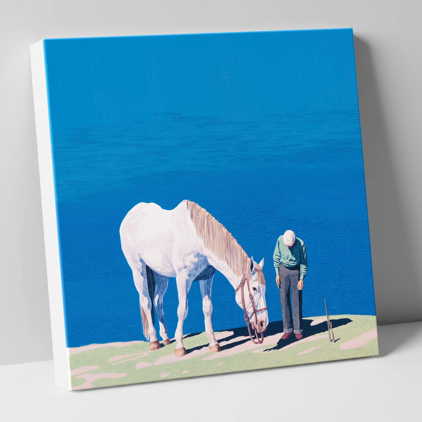 Shared Silence horse & rider canvas wall art