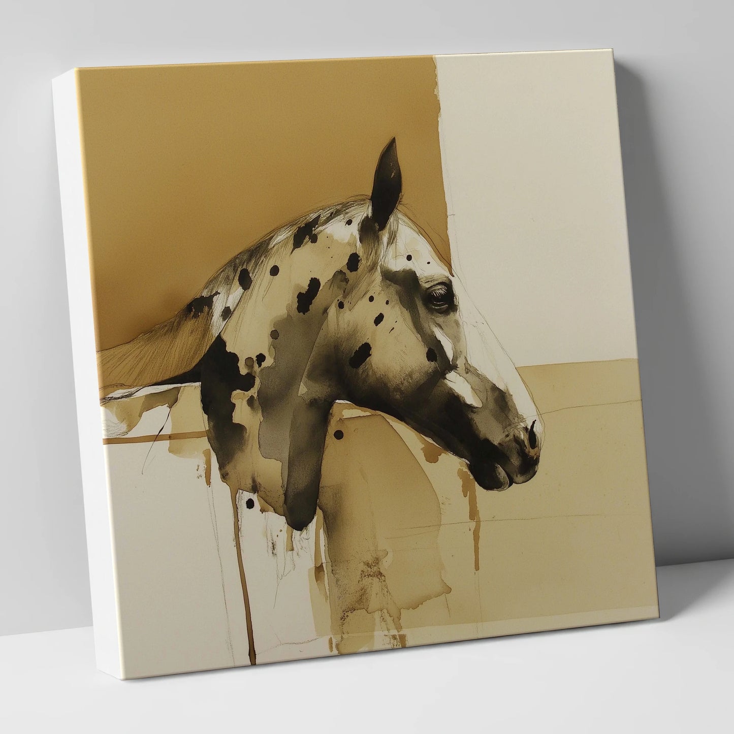 Spotted Sepia Study horse breed canvas wall art
