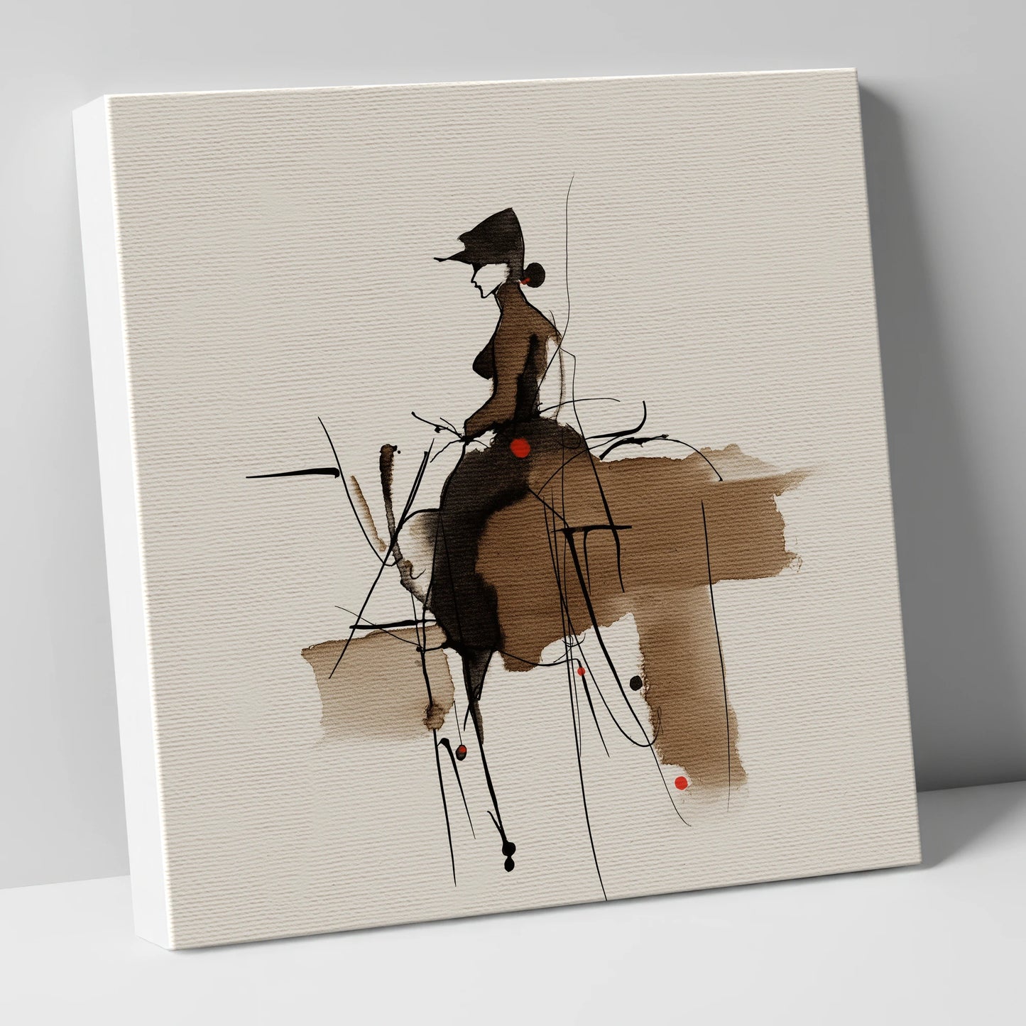 Sepia Ink Rider horse & rider canvas wall art