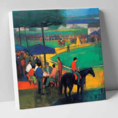 Anticipation at the Track racing horse canvas wall art