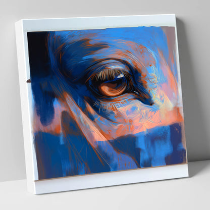 Soulful Azure Gaze horse portrait canvas wall art