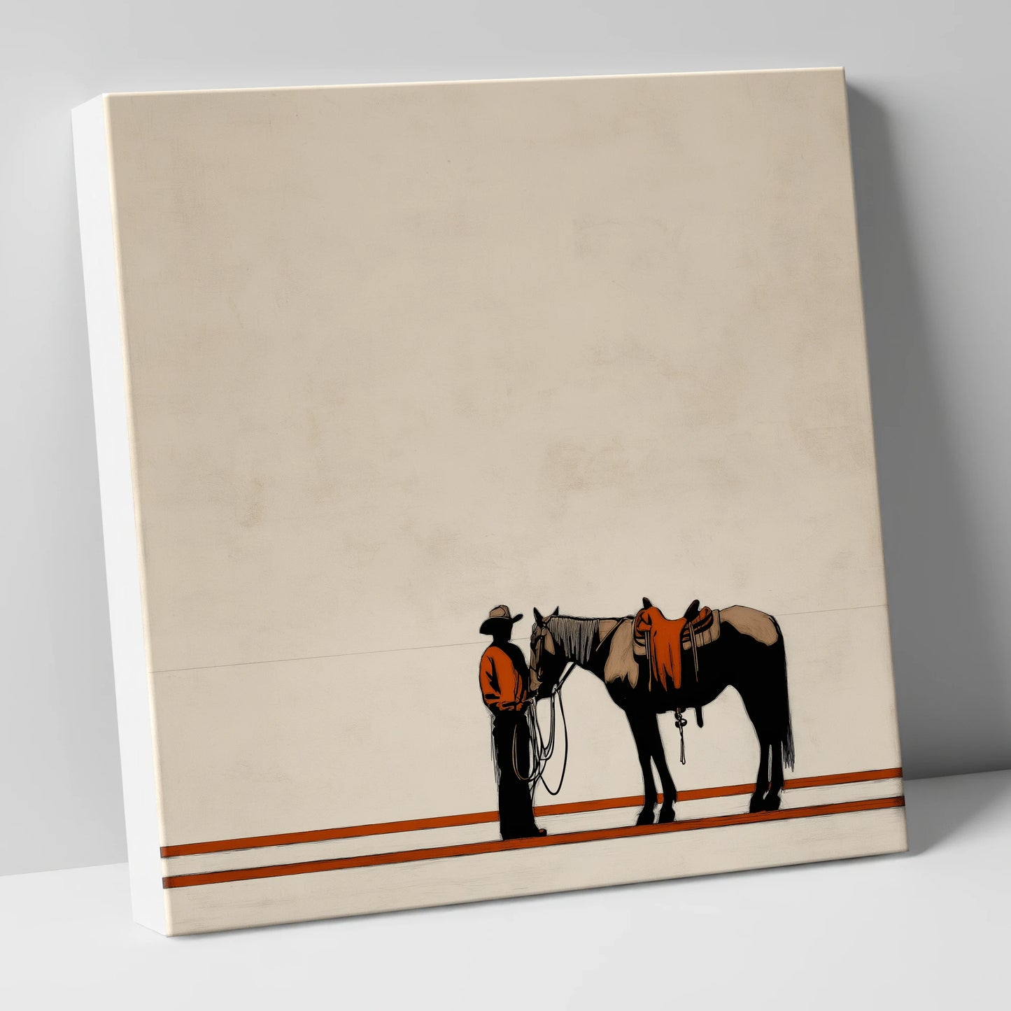 The Quiet Horizon western horse canvas wall art