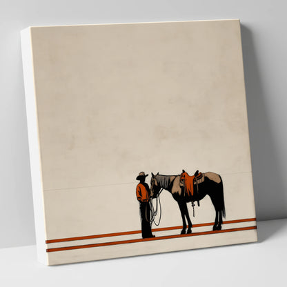 The Quiet Horizon western horse canvas wall art