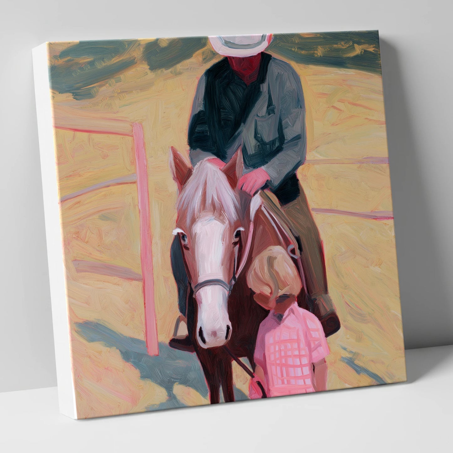 The Gentle Lesson horse & rider canvas wall art