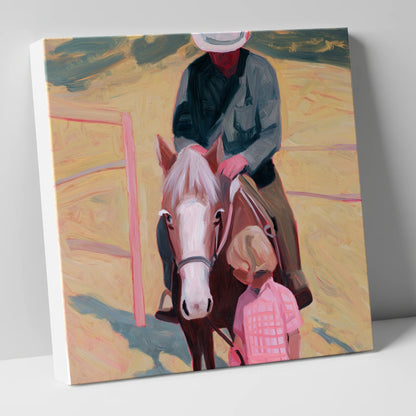 The Gentle Lesson horse & rider canvas wall art
