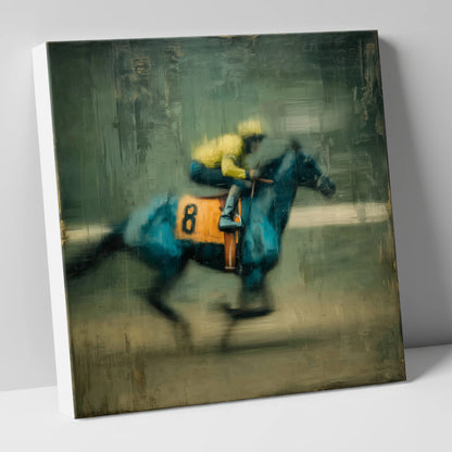 Number Eight at Speed racing horse canvas wall art